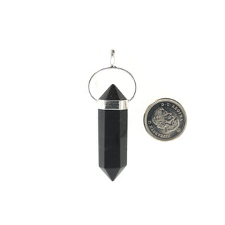 Onyx Black Double Terminated - 925 Silver Pendant from The Rock Space