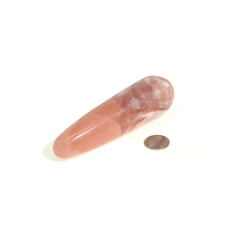 Calcite Rose Rounded Massage Wand - Extra Large #2 - 3 3/4" to 5 1/4" from The Rock Space