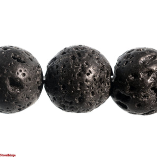 Black Lava Round Strand - 8mm from The Rock Space