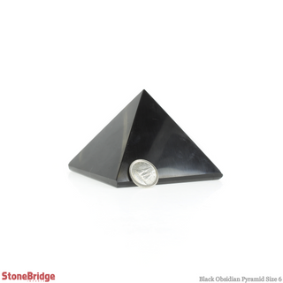 Black Obsidian Pyramid #6 - 2 1/2" to 2 3/4" Wide from The Rock Space