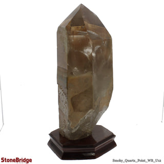 Smoky Quartz Point On Wood Base U#12 - 13 1/4" from The Rock Space