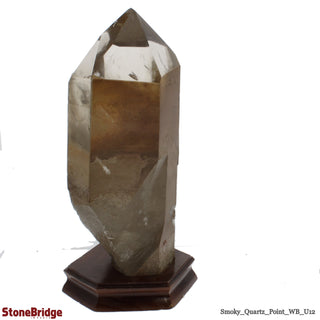 Smoky Quartz Point On Wood Base U#12 - 13 1/4" from The Rock Space