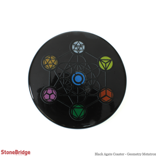 Black Agate Coaster - Geometry Metatron from The Rock Space