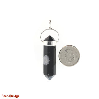 Obsidian Snowflake Double Terminated - 925 Silver Pendant from The Rock Space