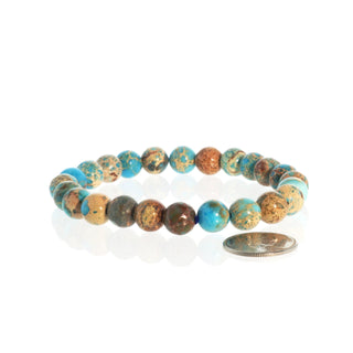 Turquoise Impression Jasper Round Bracelet - 8mm from The Rock Space