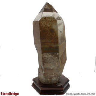 Smoky Quartz Point On Wood Base U#12 - 13 1/4" from The Rock Space