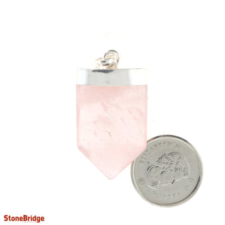 Rose Quartz V-Tongue - 925 Silver Pendant from The Rock Space