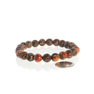 Red Jasper Leopardskin Round Bracelet - 8mm from The Rock Space