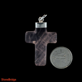Rose Quartz Cross - 925 Silver Pendant from The Rock Space
