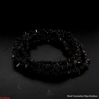 Black Tourmaline Chip Strands - 3mm to 5mm from The Rock Space