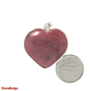 Rhodonite Heart - 925 Silver Pendant from The Rock Space