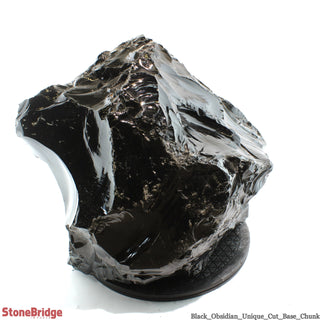 Obsidian Black Boulder Cut-Base U#80 - 15 1/2" from The Rock Space