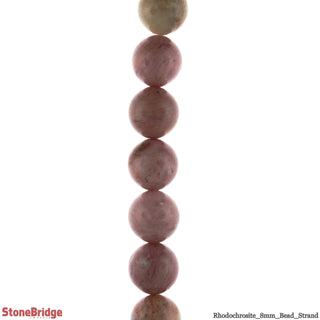 Rhodonite - Round Strand 15" - 8mm from The Rock Space