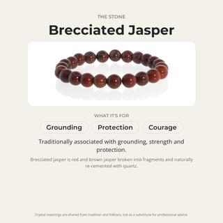 Brecciated Jasper Round Bracelet - 8mm from Stonebridge Imports