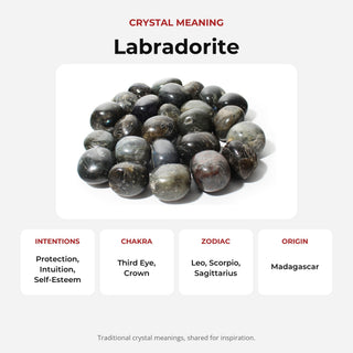 Labradorite A Tumbled Stones - India crystal meaning: intentions, chakras, zodiac and origin