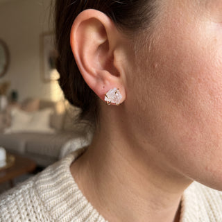 Clear Quartz Silver/Gold Plated Chakra Stud Earrings from Stonebridge Imports