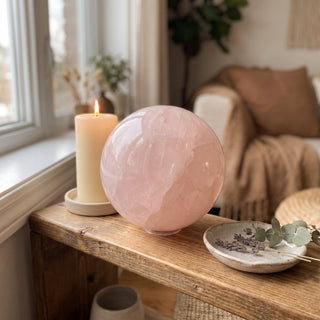 Rose Quartz Sphere Unique #33 - 3 5/8" from Stonebridge Imports