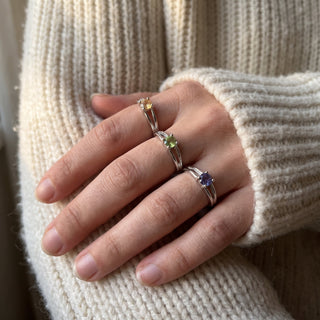 Silver Plated Adjustable Rings - Assorted Stone Type - 3 Pack from Stonebridge Imports