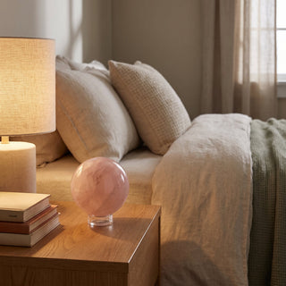 Rose Quartz Sphere Unique #102 - 4" from Stonebridge Imports