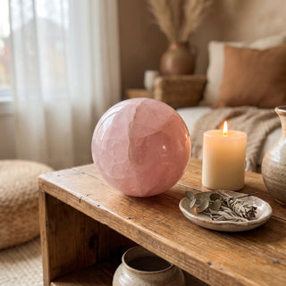 Rose Quartz Sphere Unique #37 - 3 5/8" from Stonebridge Imports