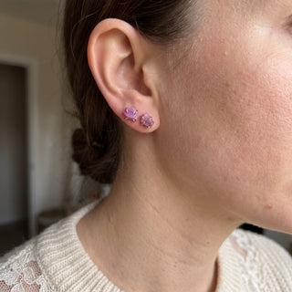 Ruby Silver/Gold Plated Chakra Stud Earrings from Stonebridge Imports