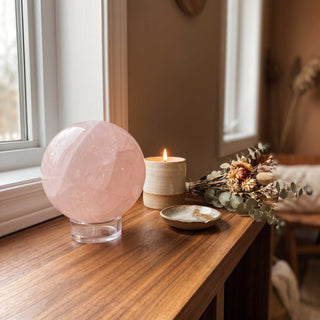 Rose Quartz Sphere Unique #34 - 3 5/8" from Stonebridge Imports