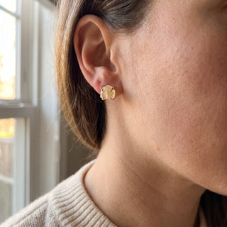 Citrine Silver/Gold Plated Chakra Stud Earrings from Stonebridge Imports
