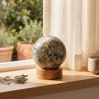 Dendritic Opal Sphere Unique #6 - 4 3/8" from Stonebridge Imports