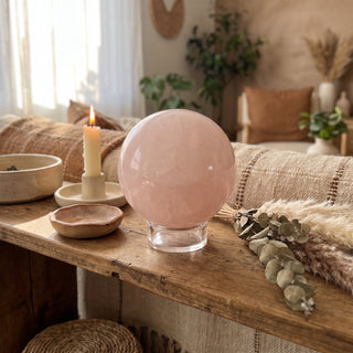 Rose Quartz Sphere Unique #39 - 3 3/8" from Stonebridge Imports