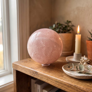 Rose Quartz Sphere Unique #36 - 3 3/8" from Stonebridge Imports