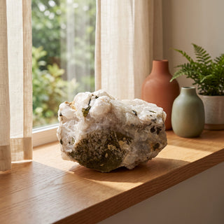 Green Tourmaline on Quartz Matrix U#2 from Stonebridge Imports