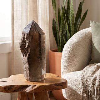 Smoky Quartz Cut Base, Polished Point Tower U#9 - 15 3/4" from Stonebridge Imports