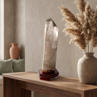 Smoky Quartz Point On Wood Base U#10 - 21 from Stonebridge Imports