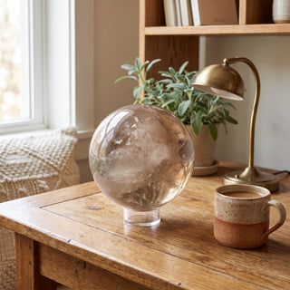 Smoky Quartz Sphere Unique #19 - 4 3/4" from Stonebridge Imports