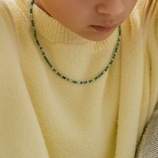 Moss Agate Bead Necklace - 2-3mm from Stonebridge Imports