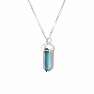 Aqua Aura Double Terminated Necklace (Enhanced)
