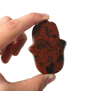 Mahogany Obsidian Hamsa Hand Carving    from Stonebridge Imports