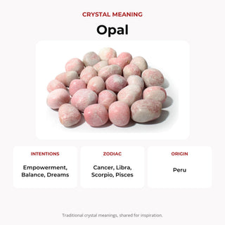 Pink Opal B Tumbled Stones from The Rock Space