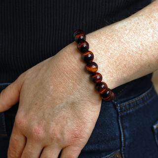 Tiger's Eye Red Bead Bracelet from The Rock Space
