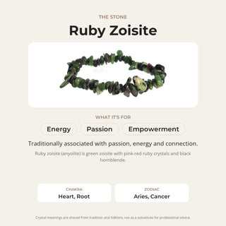 Ruby Zoisite Chip Bracelet from The Rock Space