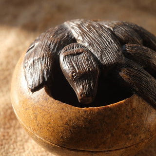 Soapstone Trinket Box - Carved - U#2 - 4" from The Rock Space