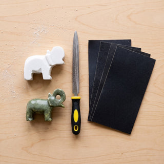 Soapstone Carving Kit - Make 3D Art 🦉🐢🐈 Choose Your Animal from Stonebridge Imports