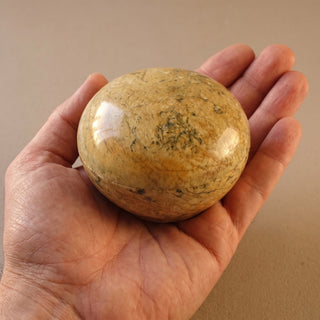 Soapstone Trinket Box - Round Top Varnished 3" from The Rock Space