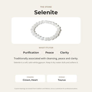 Selenite Round Bracelet - 8mm from Stonebridge Imports