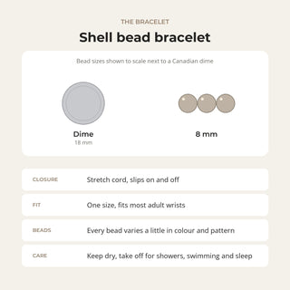 Shell Round Bracelet - 8mm from The Rock Space