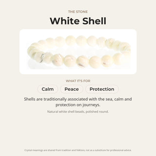 Shell White Round Bracelet - 8mm from Stonebridge Imports
