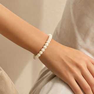Shell White Round Bracelet - 8mm from Stonebridge Imports