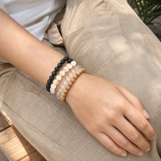 Shell White Round Bracelet - 8mm from Stonebridge Imports