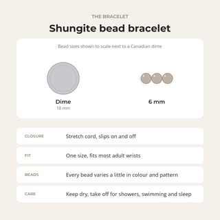 Shungite Bracelet Round - 6mm from The Rock Space