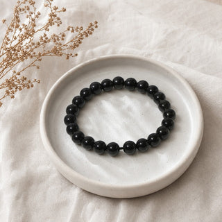 Silver Sheen Obsidian Round Bracelet - 8mm from The Rock Space